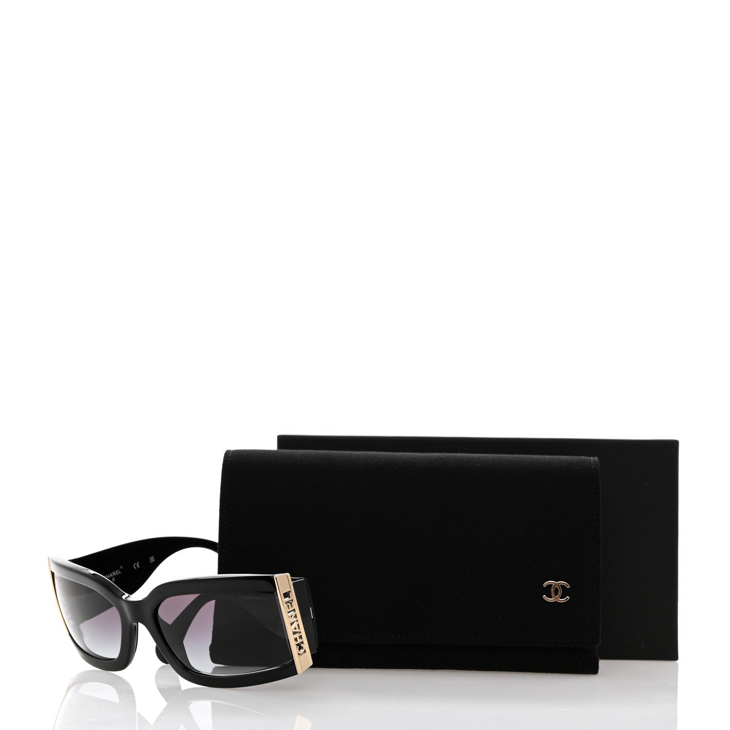 Chanel Acetate Rectangle Sunglasses 71546 Black 9 of 9