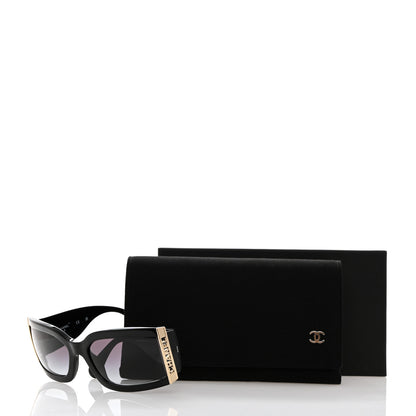 Chanel Acetate Rectangle Sunglasses 71546 Black 9 of 9