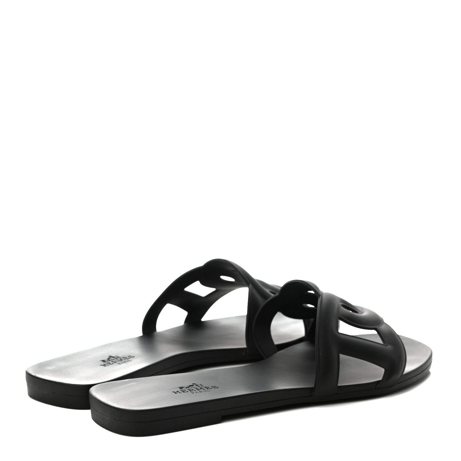 Hermes Rubber Aloha Sandals 39 Black 4 of 8