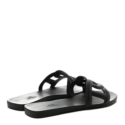 Hermes Rubber Aloha Sandals 39 Black 4 of 8