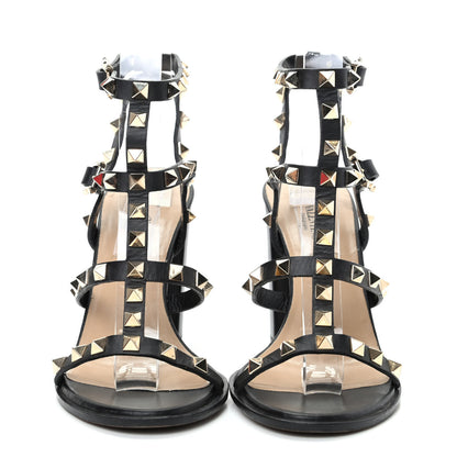 Valentino Garavani Calfskin Rockstud 90mm City Sandals 36 Black 2 of 10
