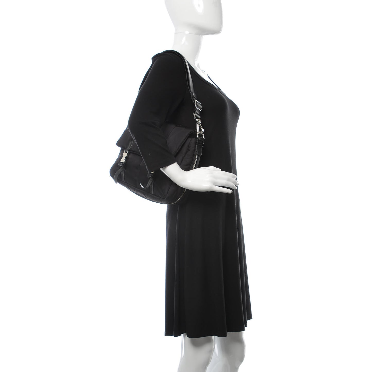 Tessuto Nylon Bomber Messenger Black