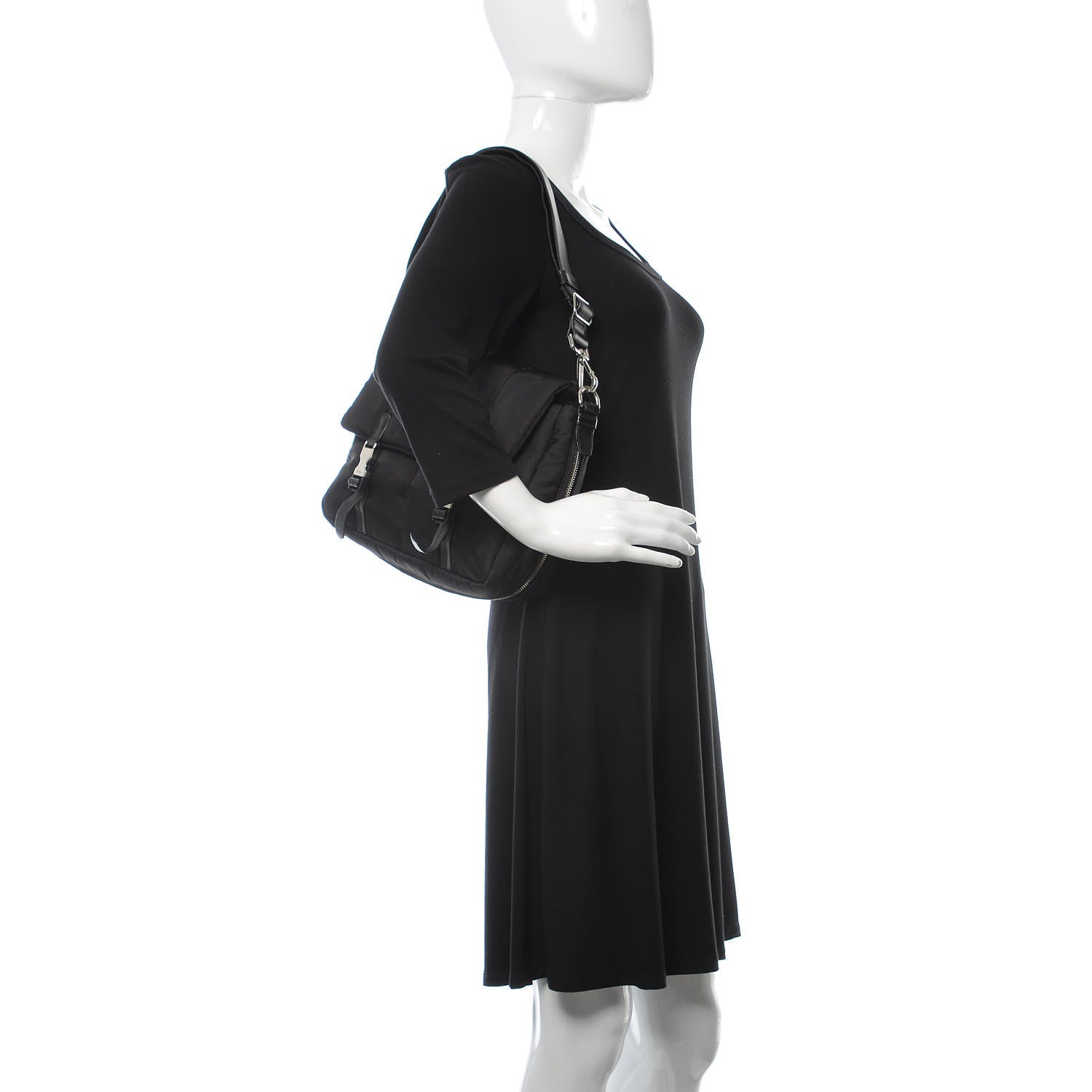 Prada Tessuto Nylon Bomber Messenger Black 2 of 10