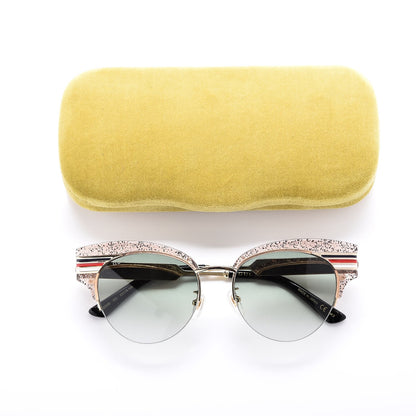 Gucci Glitter Cat Eye Sunglasses GG0283S Beige 8 of 8