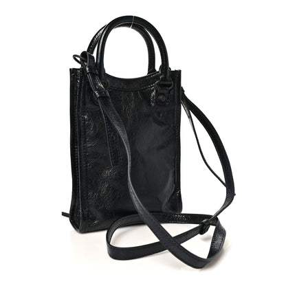 Balenciaga Agneau Arena Classic Hardware Le City Phone Holder Tote Black 3 of 9