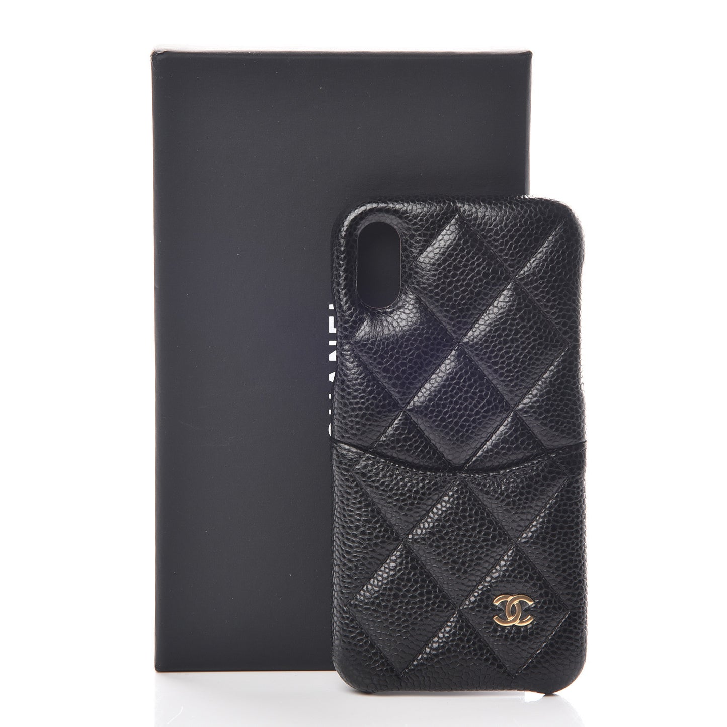 Caviar Quilted iPhone X Coco Tech Case Black