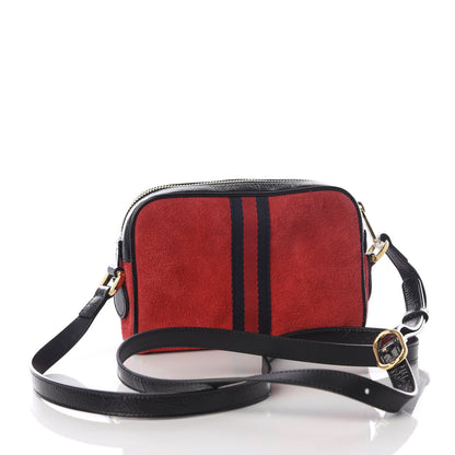 Gucci Suede Patent Web Mini Ophidia Shoulder Bag Red 2 of 10