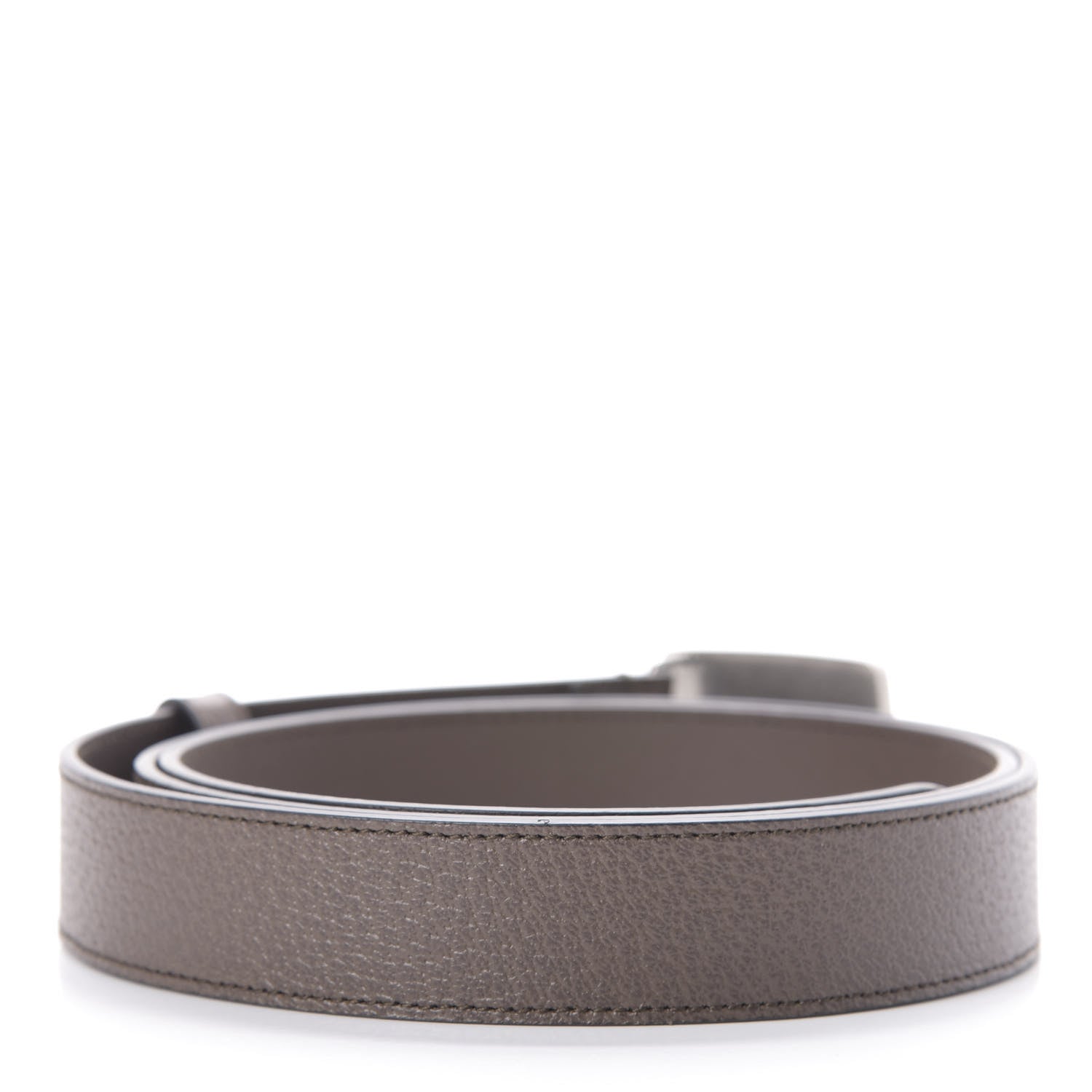 Gucci Pebbled Calfskin Logo Belt 110 44 Taupe 2 of 5