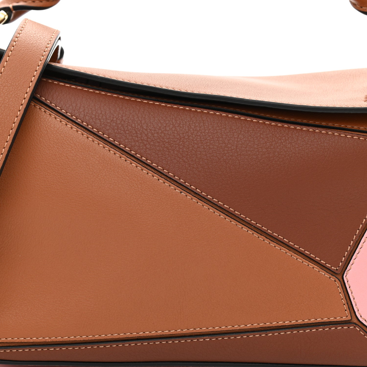Loewe Calfskin Small Puzzle Bag Tan Medium Pink 7 of 9