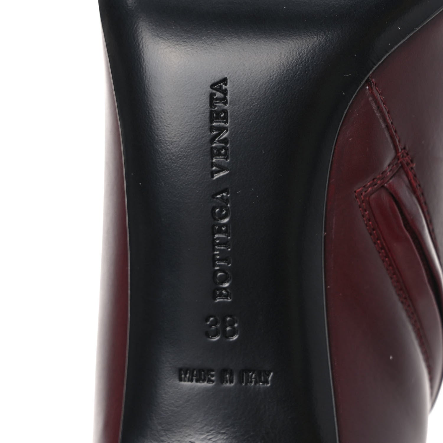 Bottega Veneta Gleam Calfskin Ankle Strap Mid Heel Booties 38.5 Barolo 6 of 7