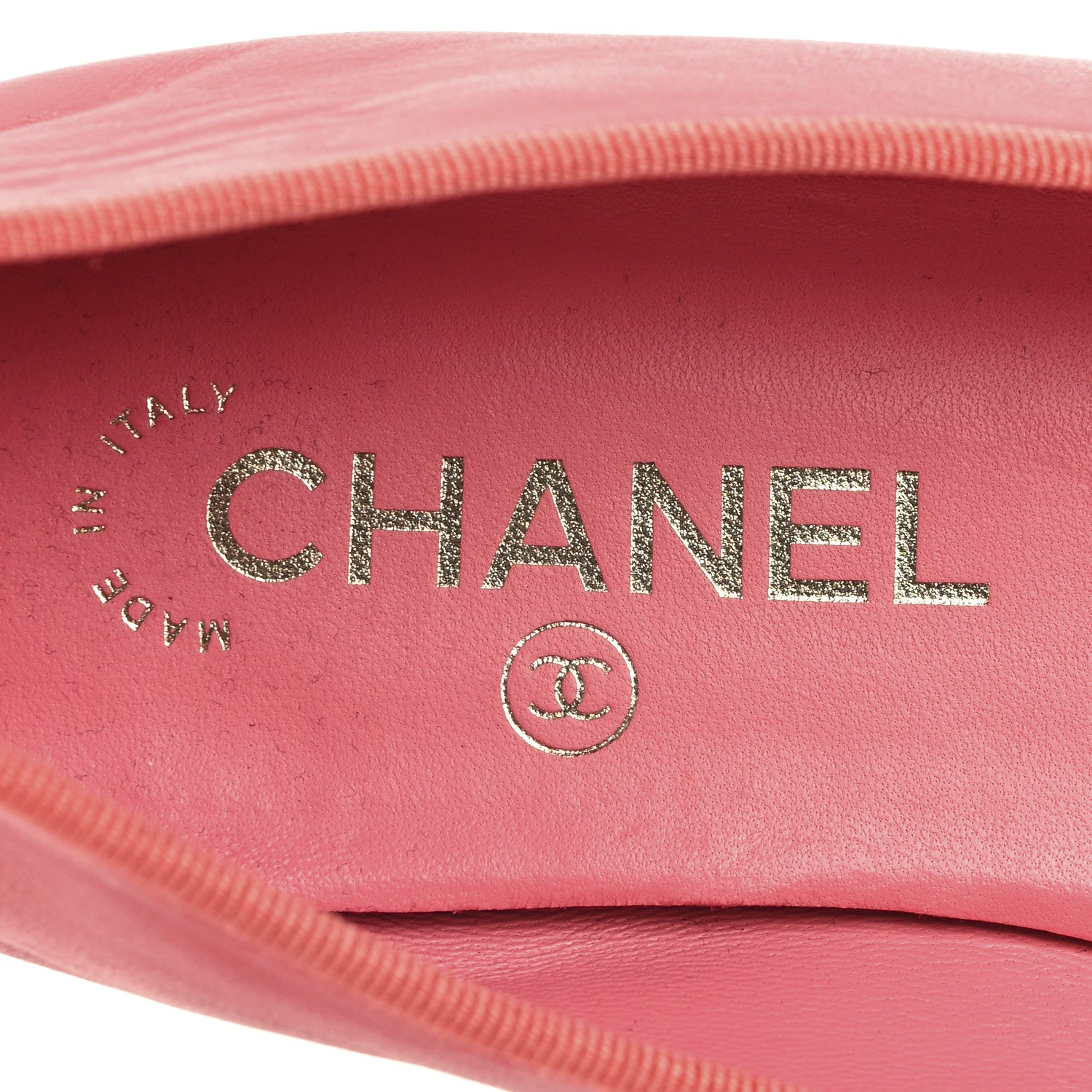 Chanel Lambskin Cap Toe CC Ballerina Flats 39 Coral Black 9 of 9