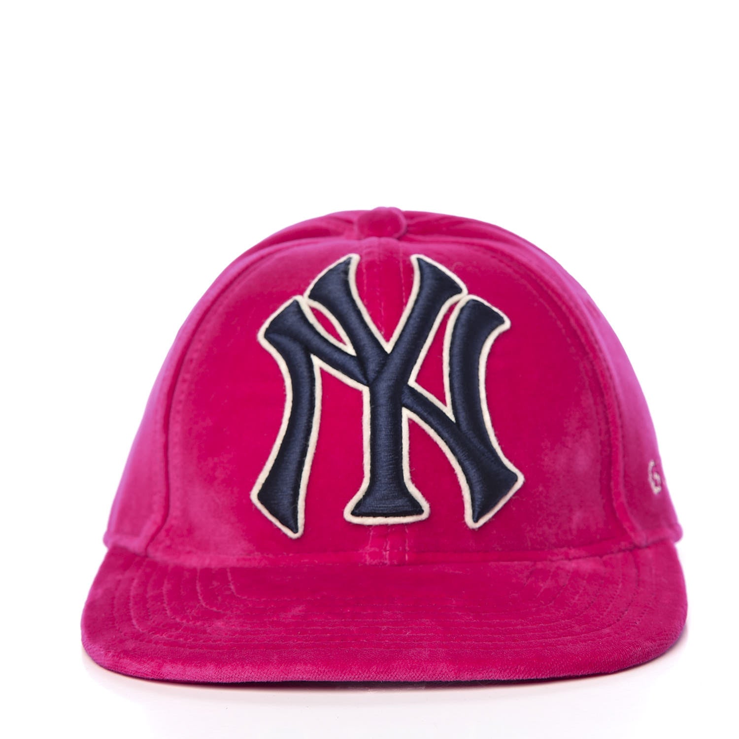 Gucci X MLB Velvet NY Yankees Baseball Hat 55-59 Pink 3 of 10