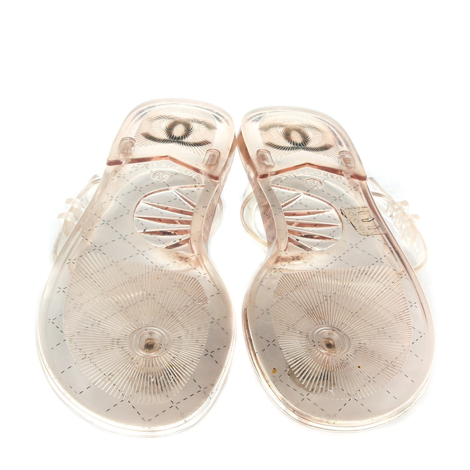 Chanel Jelly Crystal CC Thong Sandals 40 Clear 5 of 7