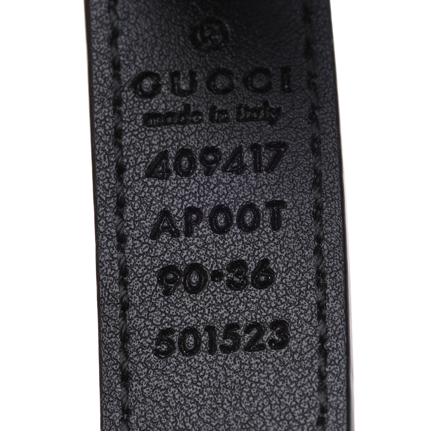 Gucci Calfskin Double G 20mm Belt 90 36 Black 3 of 5