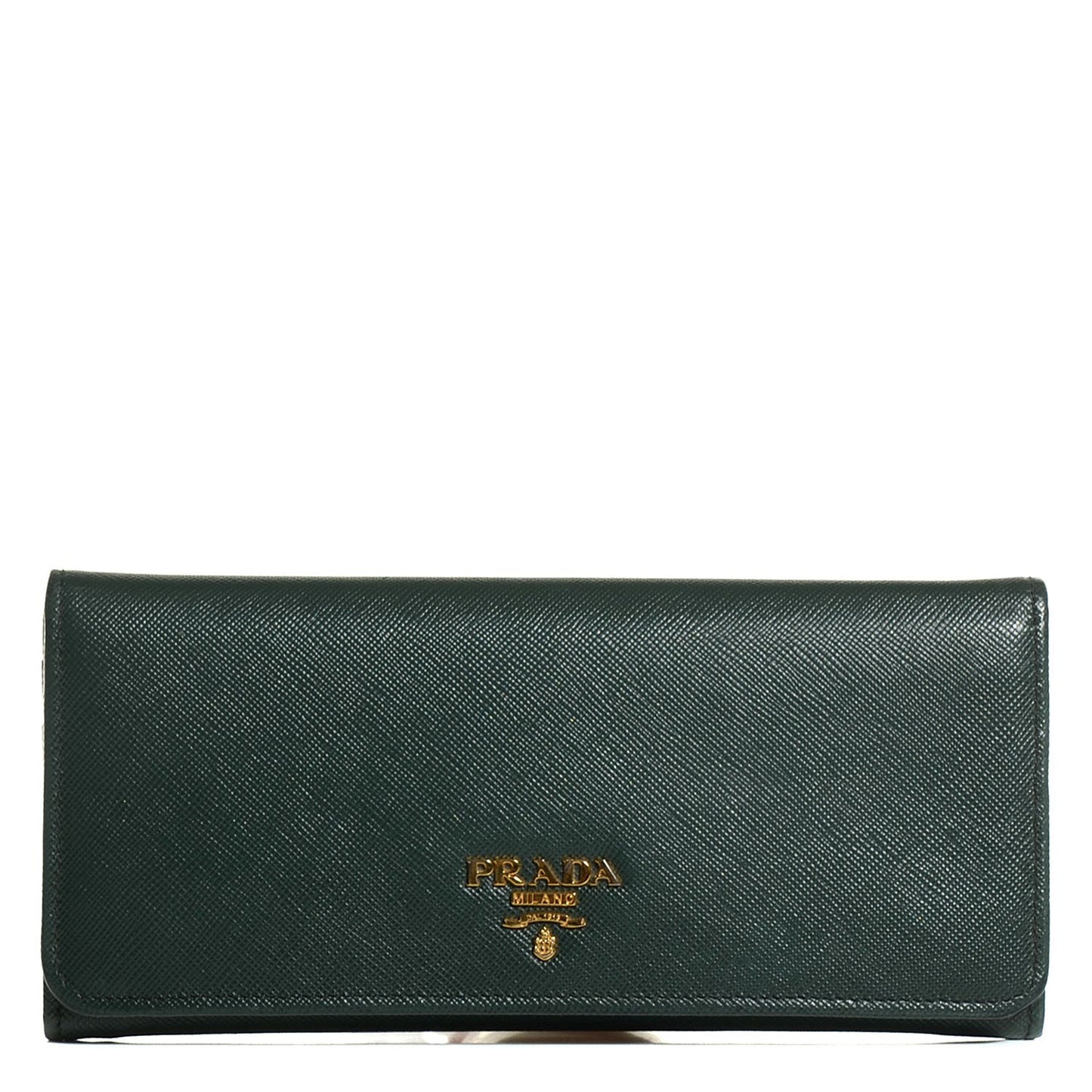 Saffiano Metal Continental Flap Wallet Smeraldo
