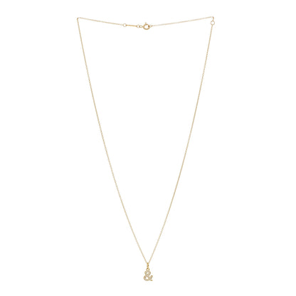 Tiffany 18K Yellow Gold Diamond Ampersand Pendant Necklace 3 of 7