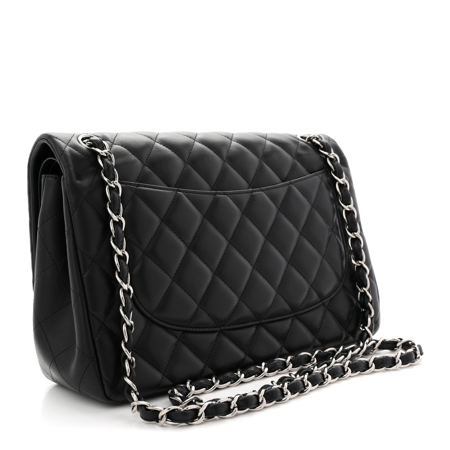 Chanel Lambskin Quilted Jumbo Double Flap Black 3 of 11