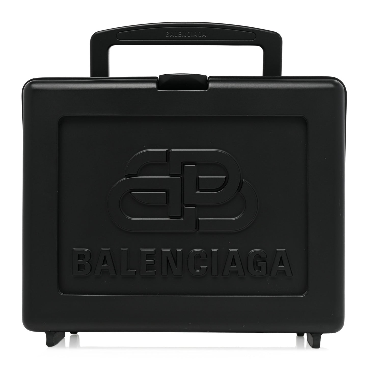 Recycled Plastic Embossed Lunch Box Top Handle Bag Black