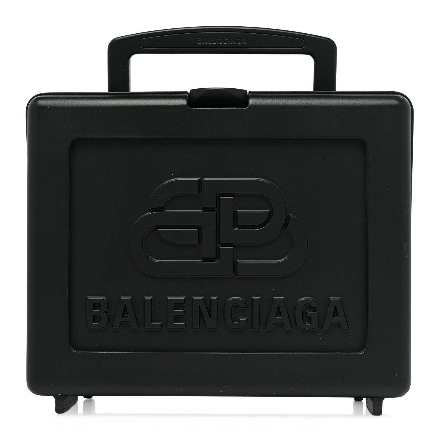 Balenciaga Recycled Plastic Embossed Lunch Box Top Handle Bag Black 1 of 11
