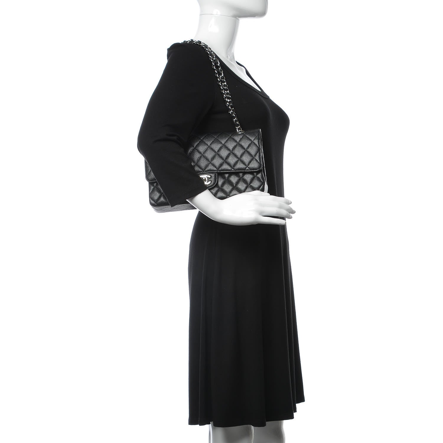 Chanel Caviar Quilted Medium Double Flap Black 3 of 9