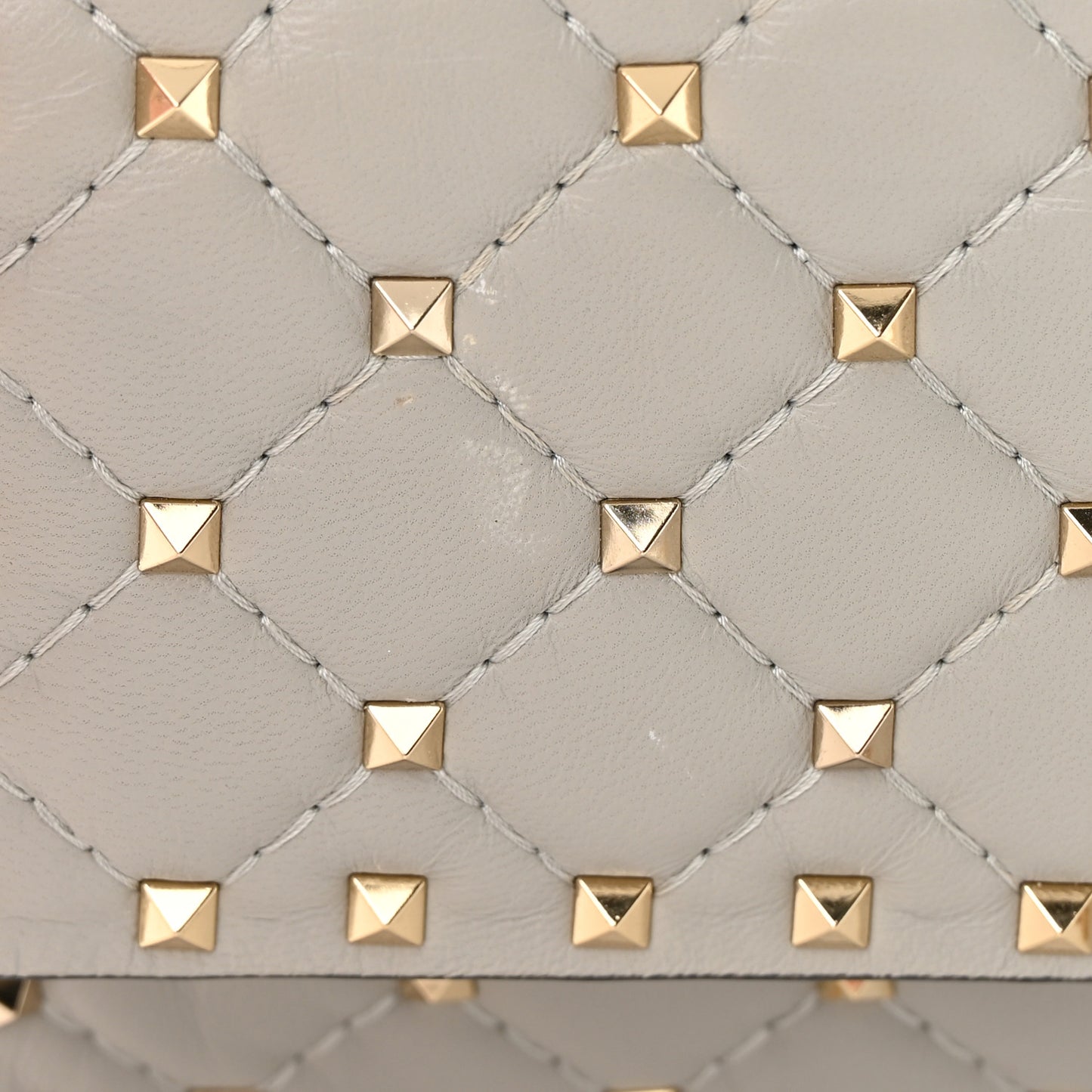 Nappa Rockstud Spike Wallet On Chain Opal Grey