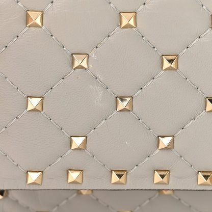 Valentino Garavani Nappa Rockstud Spike Wallet On Chain Opal Grey 10 of 13