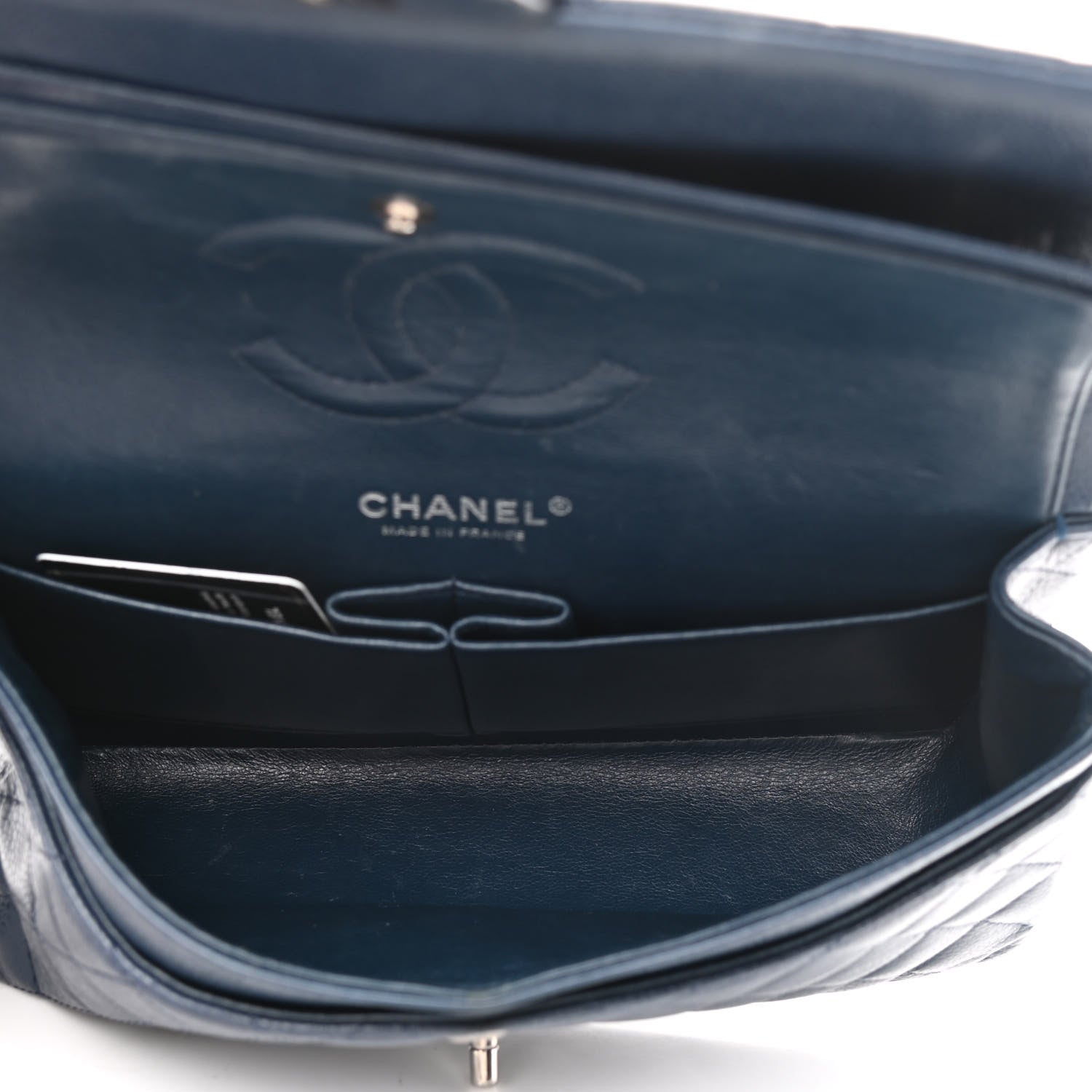 Chanel Caviar Quilted Medium Double Flap Navy 5 of 13