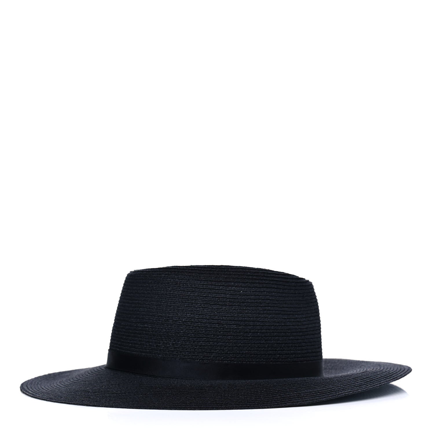 Chanel Straw Silk CC Hat M Black 1 of 3