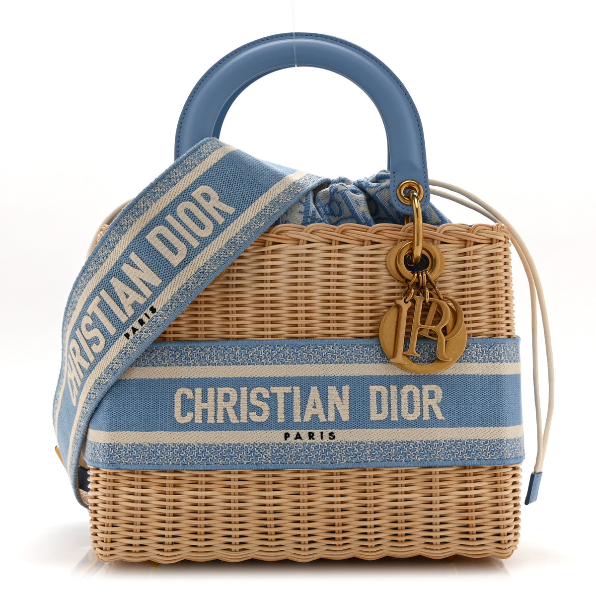 Christian Dior Wicker Oblique Medium Lady Dior Bag Cornflower Blue 1 of 10