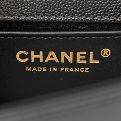 Chanel Caviar Chevron Quilted Small Boy Flap Black 7 of 12