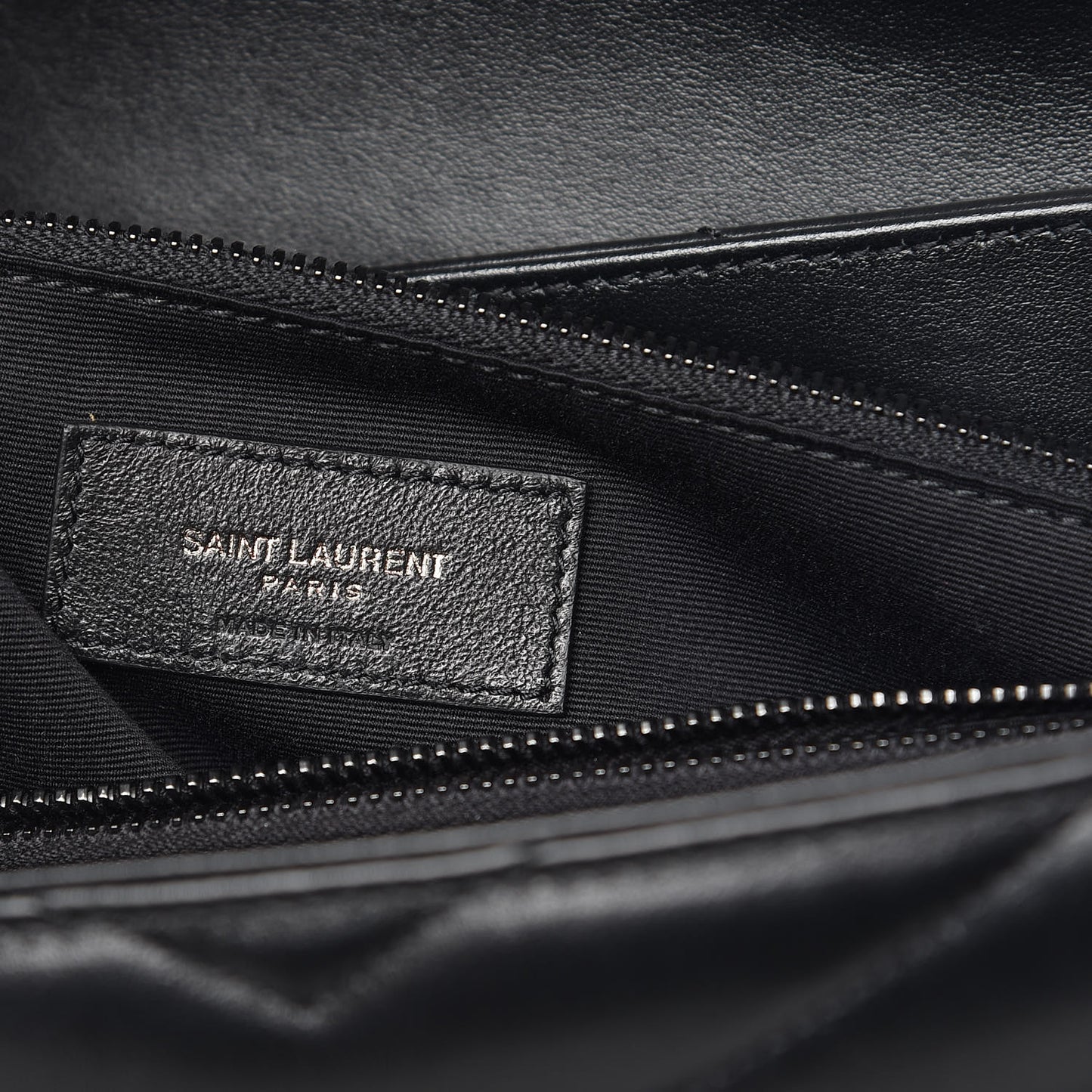 Calfskin Y Quilted Monogram Medium Loulou Chain Satchel Black