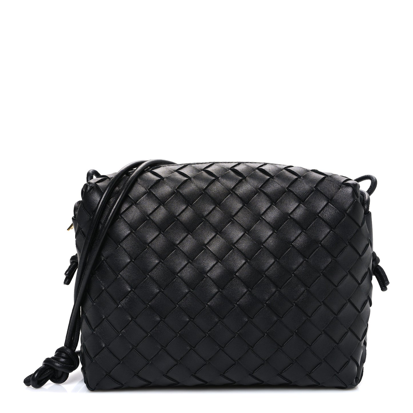 Nappa Intrecciato Small Loop Camera Bag Black