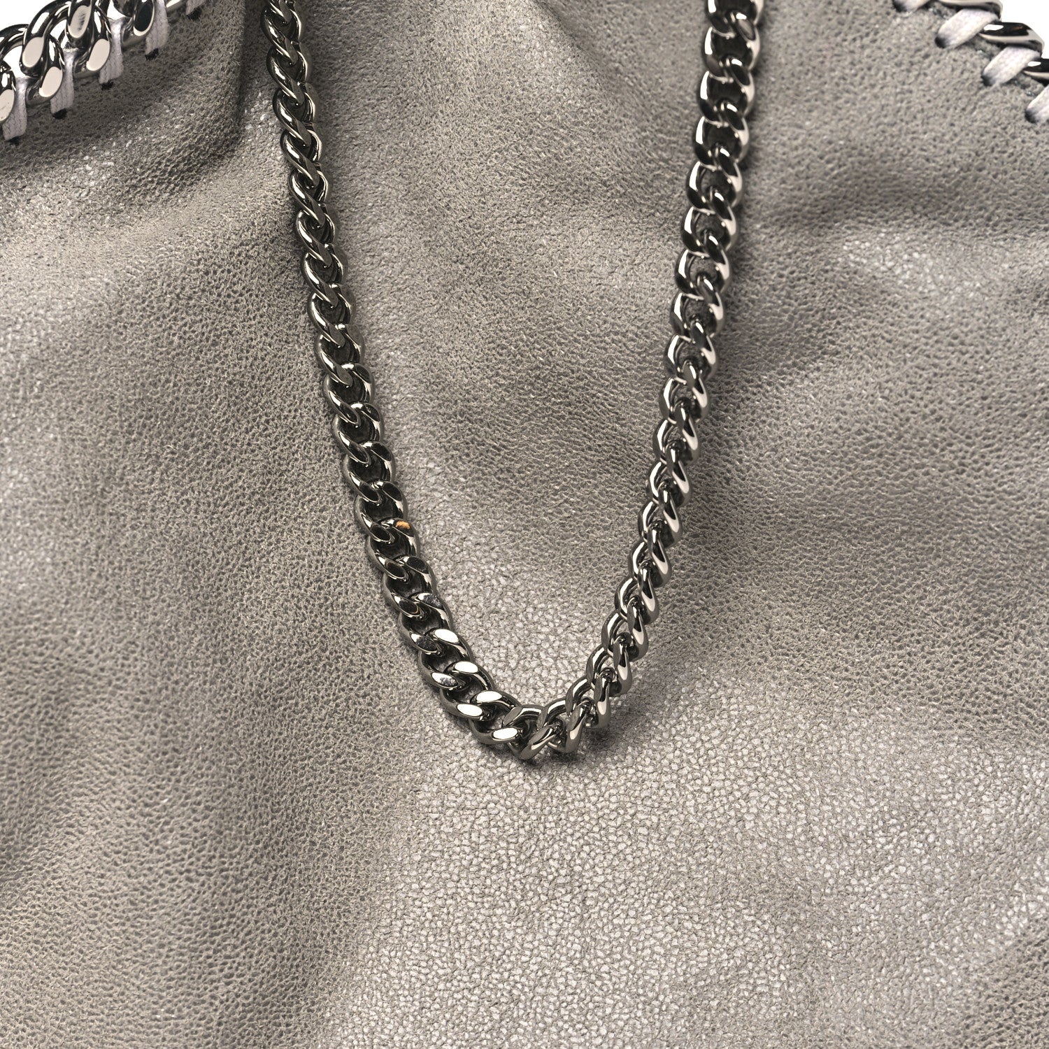 Stella McCartney Shaggy Deer Mini Falabella Fold Over Tote Light Grey 7 of 9