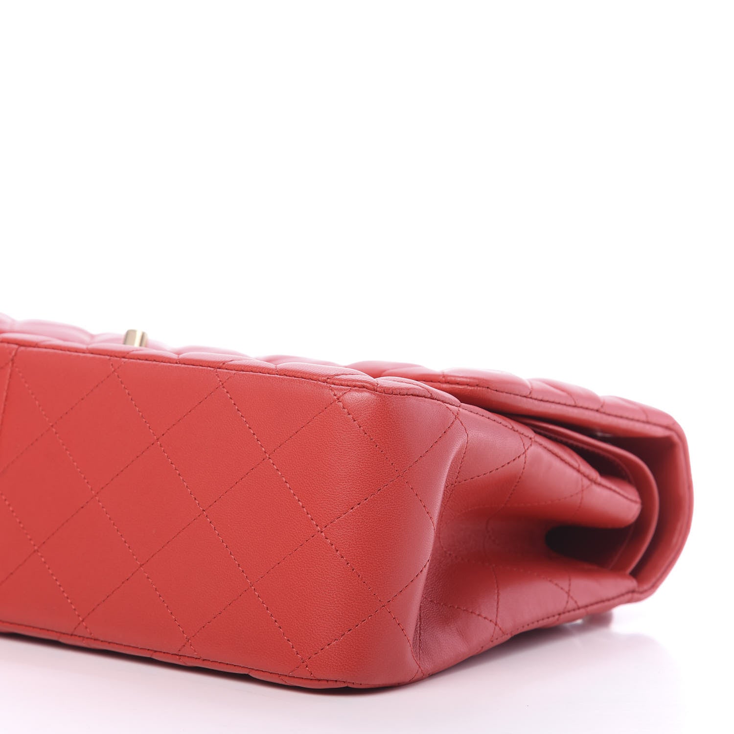 Chanel Lambskin Quilted Jumbo Double Flap Red 10 of 12