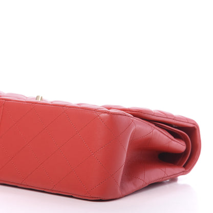 Chanel Lambskin Quilted Jumbo Double Flap Red 10 of 12