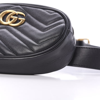 Gucci Calfskin Matelasse GG Marmont Belt Bag 105 42 Black 9 of 9