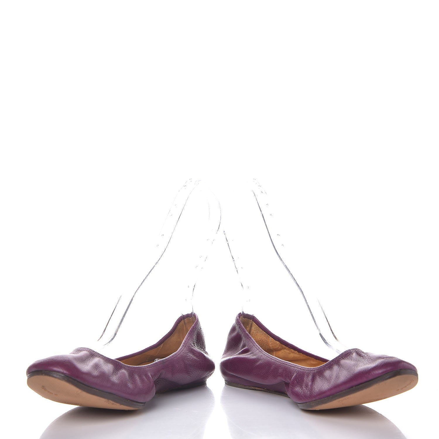 Lanvin Lambskin Elastic Ballet Flats 42 Purple 6 of 9