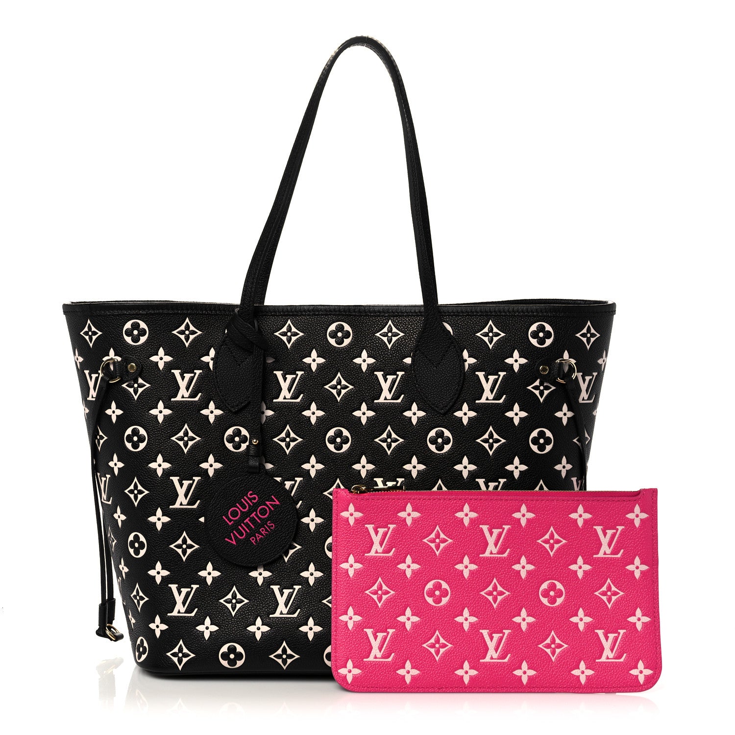 Louis Vuitton Empreinte Spring In The City Neverfull MM Black White Pink 1 of 8