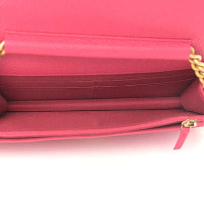 Chanel Caviar Quilted Logo Zip Wallet On Chain WOC Pink 6 of 14