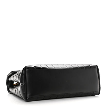 Saint Laurent Calfskin Y Quilted Monogram Medium Loulou Chain Satchel Black 3 of 9