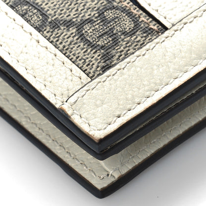 Gucci GG Supreme Monogram Textured Dollar Calfskin Web Ophidia Card Case Beige Ebony Mystic White 7 of 8