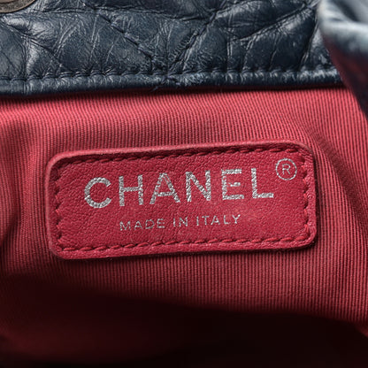 Chanel Aged Calfskin Quilted Gabrielle Backpack Navy Black 6 of 13