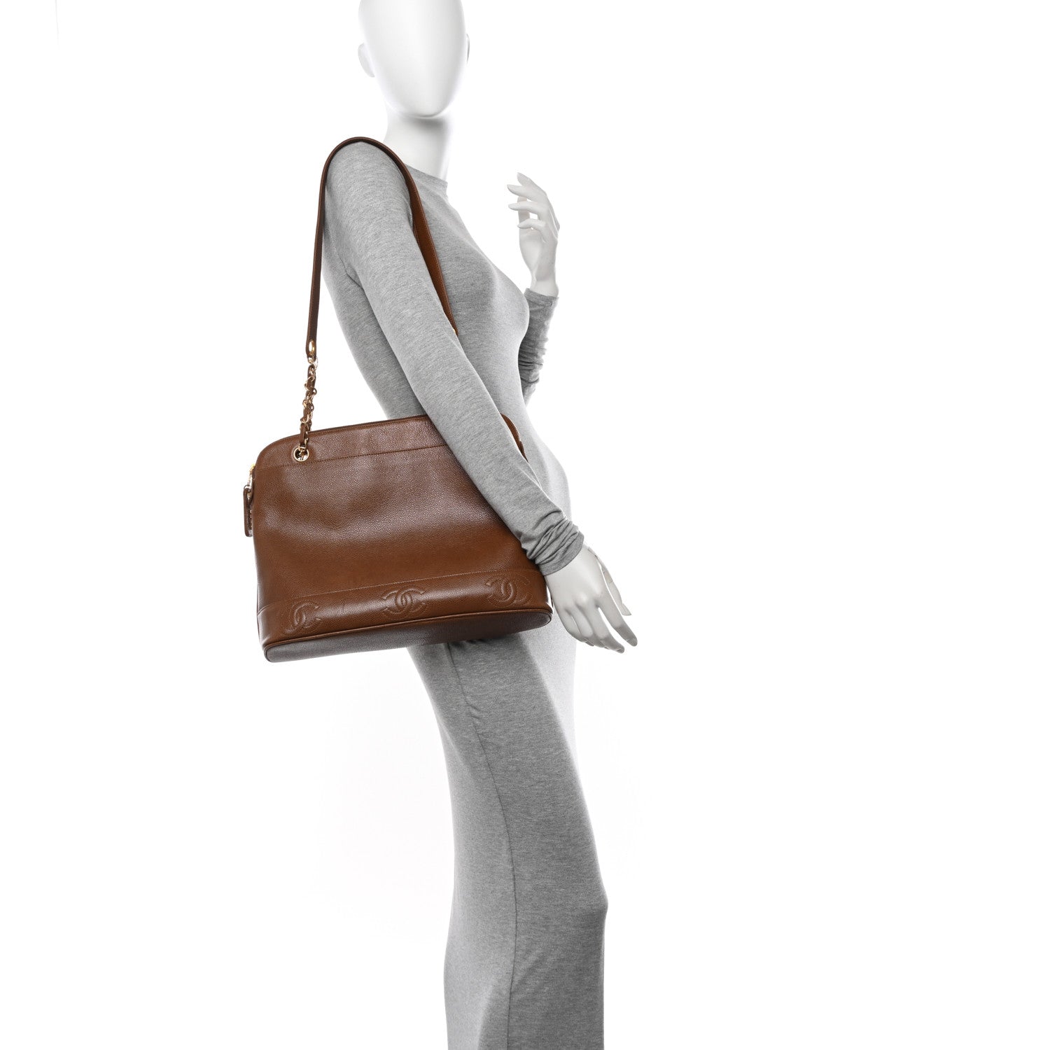 Chanel Caviar CC Shoulder Bag Brown 2 of 15