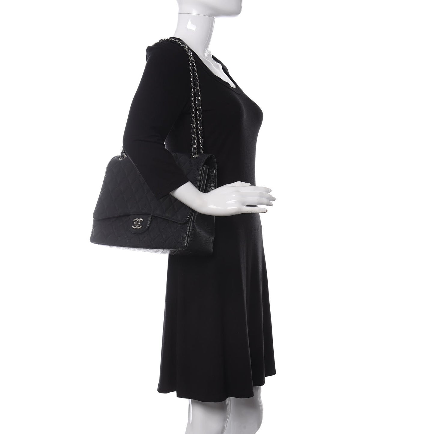 Caviar Quilted Maxi Single Flap Black
