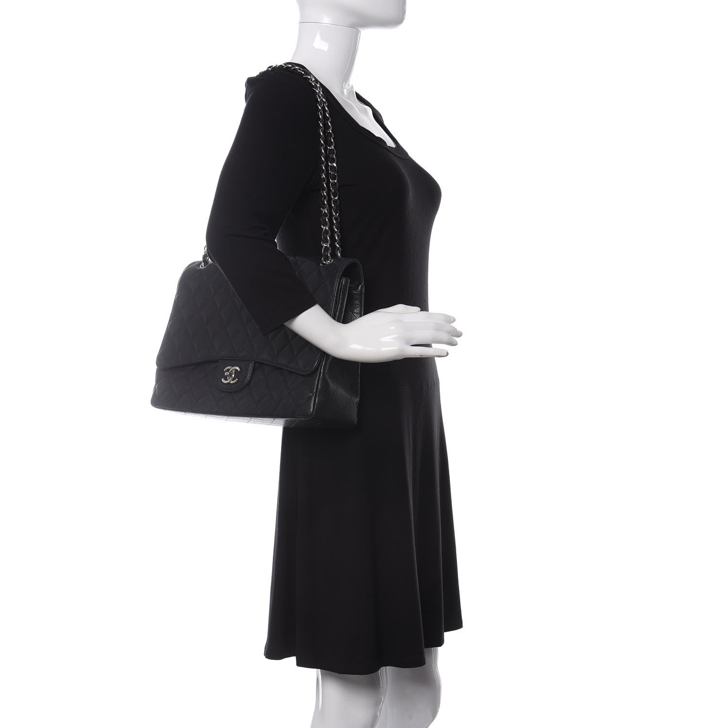 Chanel Caviar Quilted Maxi Single Flap Black 2 of 13