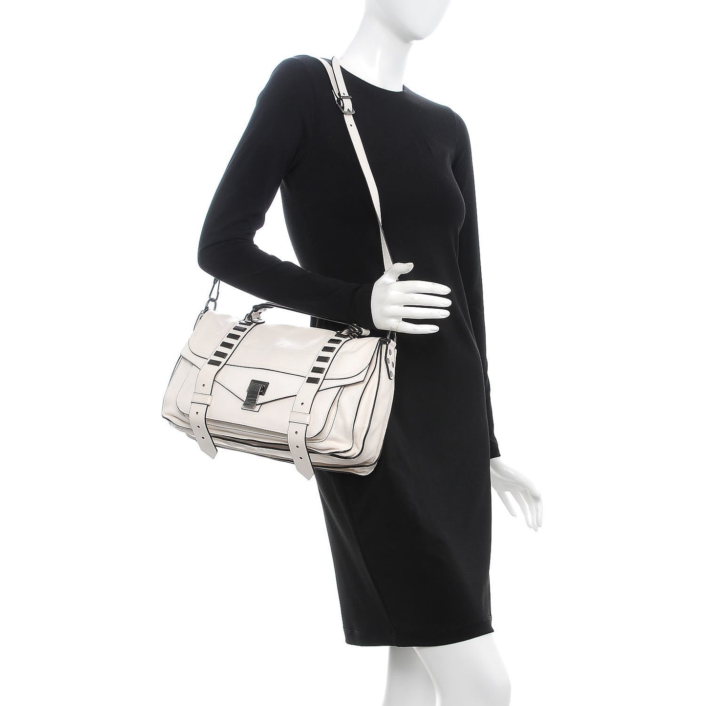 Buffalo Stud Medium PS1 Satchel White