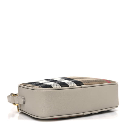 Burberry Giant Check Calfskin Small Camera Bag Limestone 4 of 11