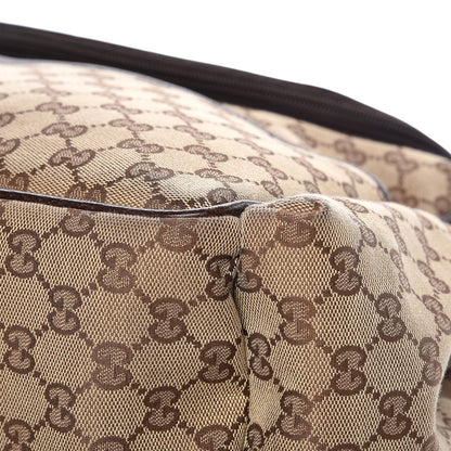 Gucci Monogram Natural Pigskin Large Diaper Bag Beige Ebony Cocoa Dark Chocolate 10 of 10