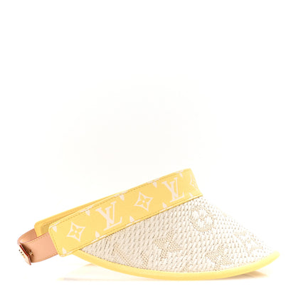 Louis Vuitton Calfskin Raffia Monogram Strawgram Visor Yellow Natural 5 of 9