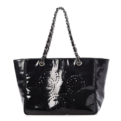 Chanel Patent Perforated CC Tote Black 1 of 16